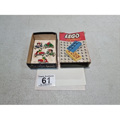 61 - Very Rare Vintage 1960's original Lego System 270 containing the original plastic bikes, 5x in total... 