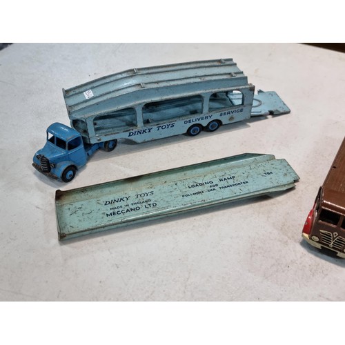 62 - Quantity of Dinky lorries inc a Leyland Comet, a Foden, Leyland Octopus, a  Pullmore car transporter... 