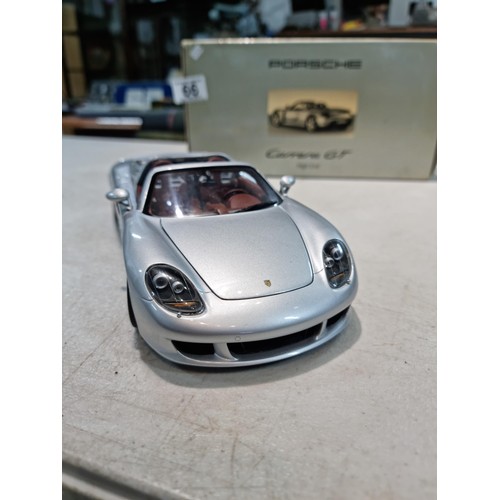 66 - Boxed metal cased Porsche Carrera GT, made by Paul's Model Art, in excellent condition, doors open a... 