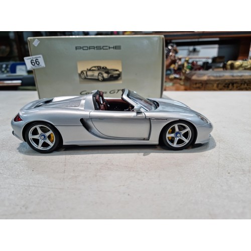 66 - Boxed metal cased Porsche Carrera GT, made by Paul's Model Art, in excellent condition, doors open a... 