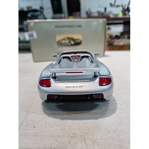 66 - Boxed metal cased Porsche Carrera GT, made by Paul's Model Art, in excellent condition, doors open a... 