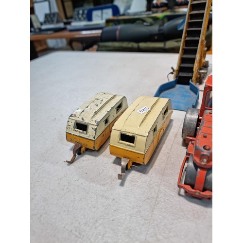 67 - Quantity of vintage Dinky vehicles inc a 2x caravans, a hovercraft, a crane, an escalator etc all in... 