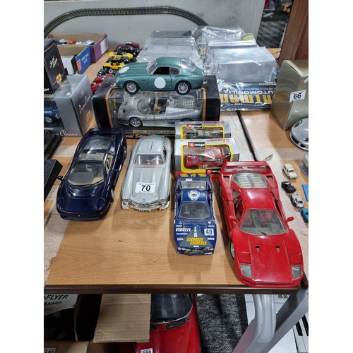 70 - Quantity of collectable scale model cars by Burago and Maisto, inc 2x boxed Lancia Burago cars, boxe... 