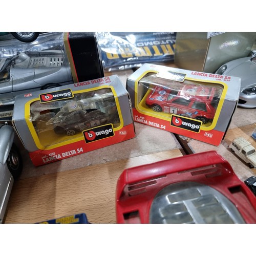 70 - Quantity of collectable scale model cars by Burago and Maisto, inc 2x boxed Lancia Burago cars, boxe... 