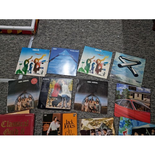 73 - Box containing a quantity of LP records inc a selection of ABBA, Queen, Niel Diamond, Everly Brother... 