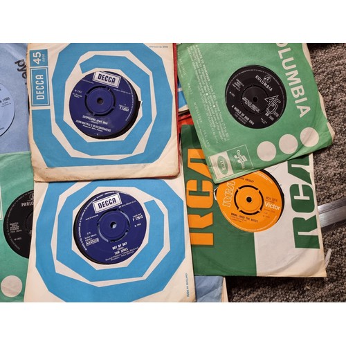 74 - Box containing a quantity of records inc Elvis, Stevie Wonder, Cliff Richard etc along with a select... 