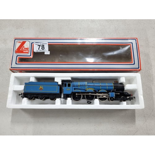 78 - Boxed Lima 205104 00 gauge King Charles II locomotive and tender in rare experimental blue livery wi... 