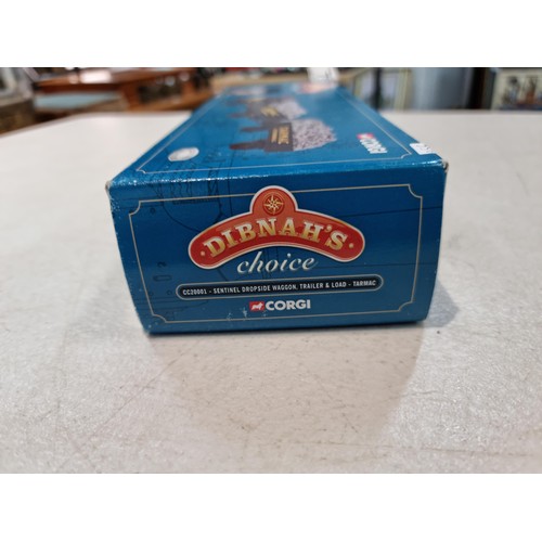 79 - Boxed Cori CC20001 Dibnah's choice limited edition Sentinel dropside wagon trailer and load of Tarma... 