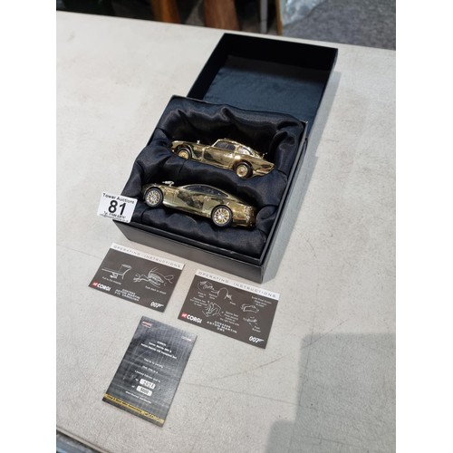 81 - Boxed limited edition gold plated 007 40th anniversary twin set by Corgi CC99171, two diecast 24ct g... 