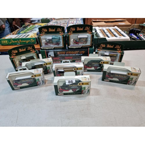 86 - 11x boxed Eddie Stobart die cast models all new in boxes, inc 6x Days gone models, 4x Motoring Memor... 