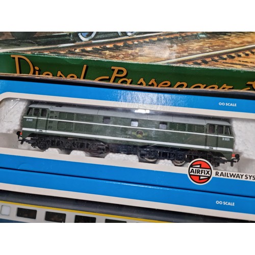 89 - Boxed vintage Great Model Railways 00 gauge Diesel passenger set inc Airfix A1A-A1A class 31 locomot... 