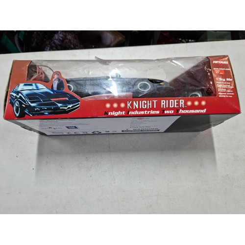 99 - Boxed Knight Rider KITT Radio controlled car by Hitari, in box in good order complete with scanner s... 