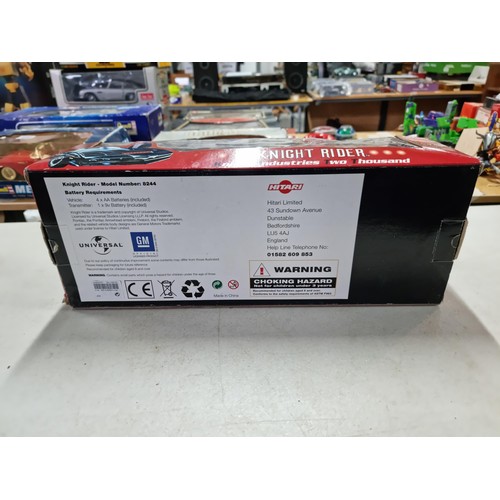 99 - Boxed Knight Rider KITT Radio controlled car by Hitari, in box in good order complete with scanner s... 