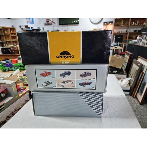 101 - Collection of 3x diecast boxed cars inc Sun Star metal Aston Martin DB5 1/18 scale, a Maisto Mercede... 