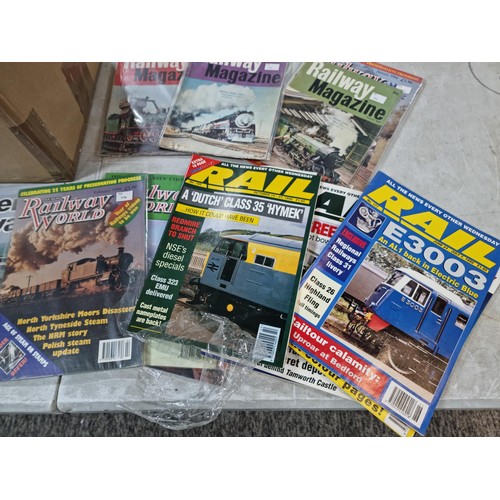 111 - Box containing a large quantity of Railway related magazines inc Railway world, Modern Railways, Rai... 