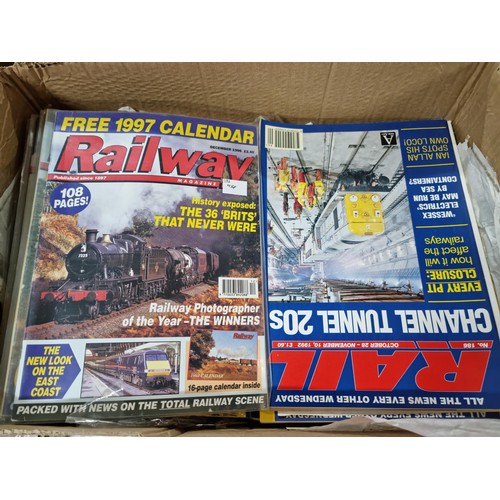 111 - Box containing a large quantity of Railway related magazines inc Railway world, Modern Railways, Rai... 