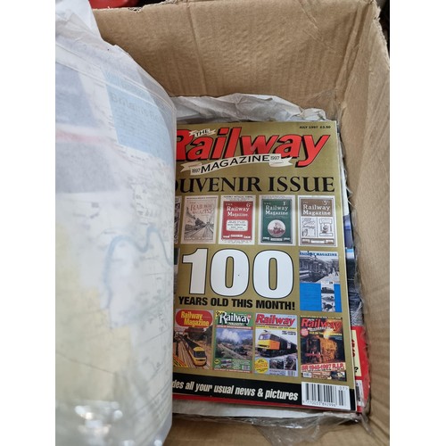 111 - Box containing a large quantity of Railway related magazines inc Railway world, Modern Railways, Rai... 