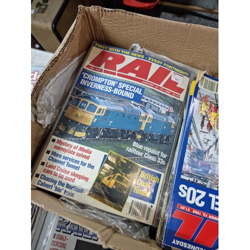 111 - Box containing a large quantity of Railway related magazines inc Railway world, Modern Railways, Rai... 