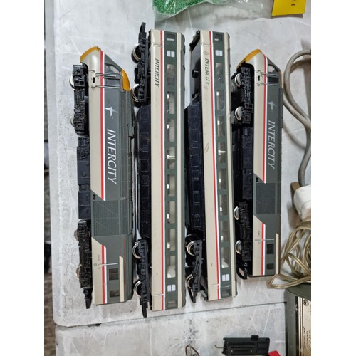 112 - Box containing a large quantity of model train 00 gauge  accesories inc a large quantity of track, s... 