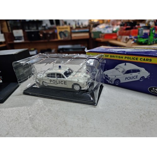 114 - Collection of 3x boxed Jaguar cars, inc an E type, a MKII 1960 and a MarkII Bedfordshire police car.... 