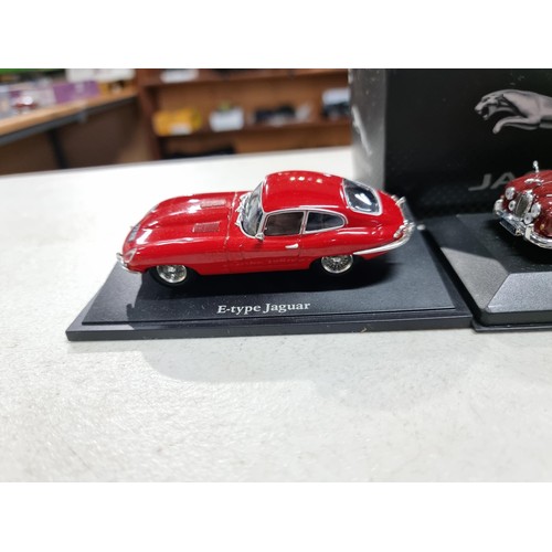 114 - Collection of 3x boxed Jaguar cars, inc an E type, a MKII 1960 and a MarkII Bedfordshire police car.... 
