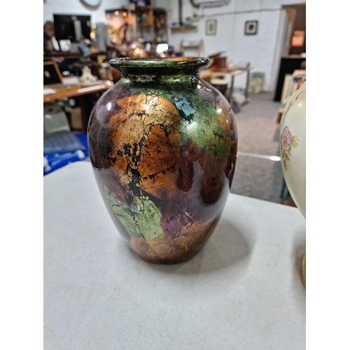 12 - Collection of collectable items inc a large Crown Devon urn, with floral design, 2x modern multi col... 