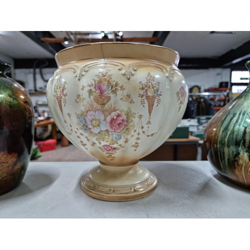 12 - Collection of collectable items inc a large Crown Devon urn, with floral design, 2x modern multi col... 