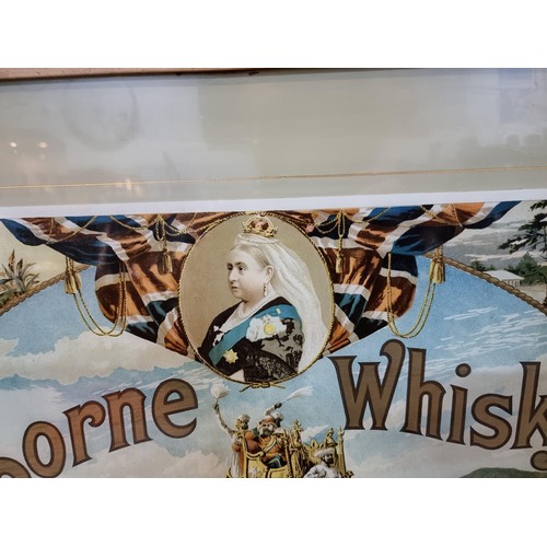 18 - A very large and impressive Victorian framed and glazed advertising Lorne Whisky sign showing Defend... 