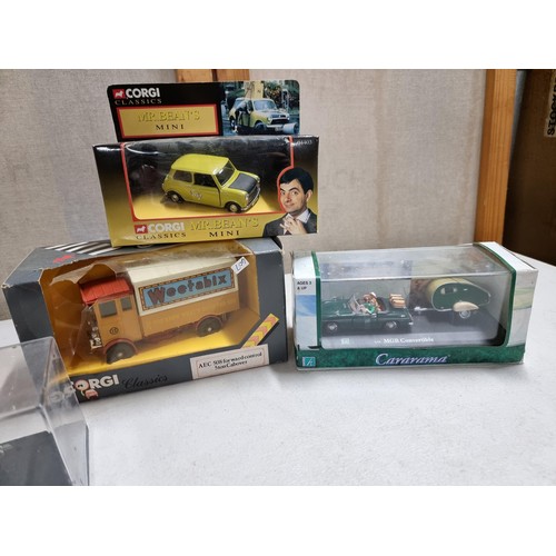 67 - A collection of 7x boxed diecast vehicles to include a Vanguards Morris Minor van, a Corgi Mr Bean M... 