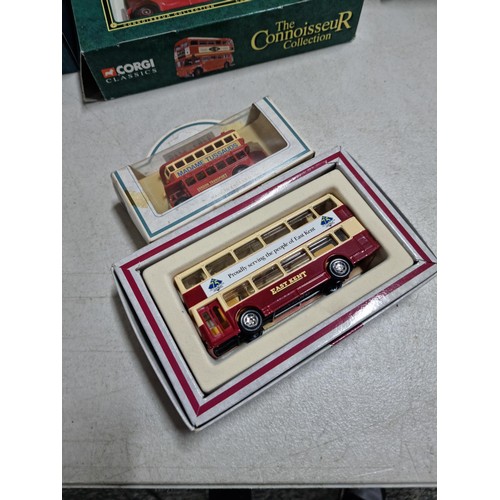 76 - A good collection of bus and coach related diecast models to included 2 good quality Corgi sets from... 