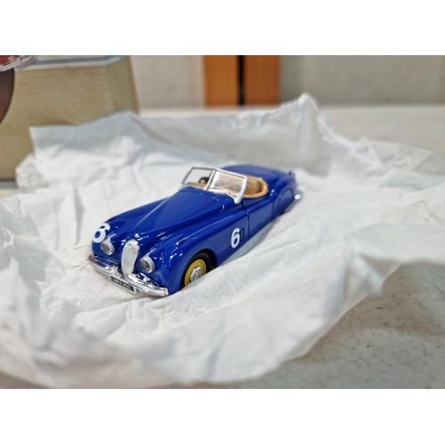 80 - A brand new Corgi 97706 Jaguar XK120 3 car racing set in red white and blue, limited edition with CO... 