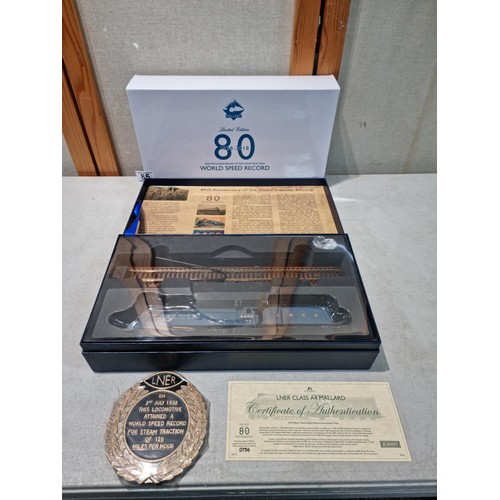 85 - An extremely rare brand new in box Hornby R3612 Mallard world speed record 80th anniversary presenta... 