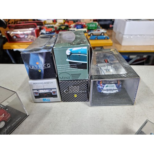 110 - Collection of 14x boxed diecast racing cars by various makers inc Pauls Model Art, Mini Champs, Sele... 