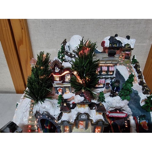 39 - A Snowville magical colour changing fibre optic winter locomotive scene, fully working and includes ... 