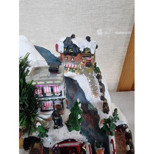 39 - A Snowville magical colour changing fibre optic winter locomotive scene, fully working and includes ... 