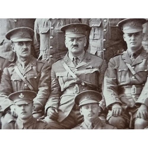 42 - 2x framed and glazed large photographs of British military regiment squads standing outside a castle... 