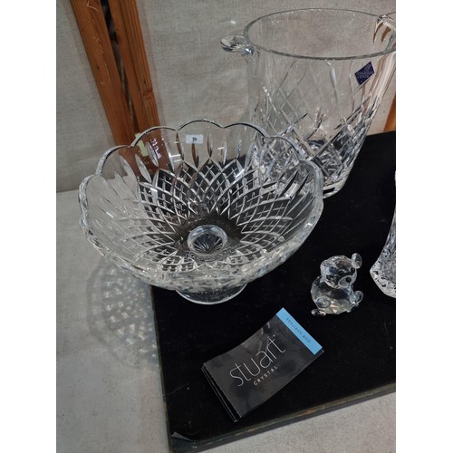 4 - A collection of cut glass crystal pieces including an Edinburgh crystal champagne bucket, a Royal ro... 