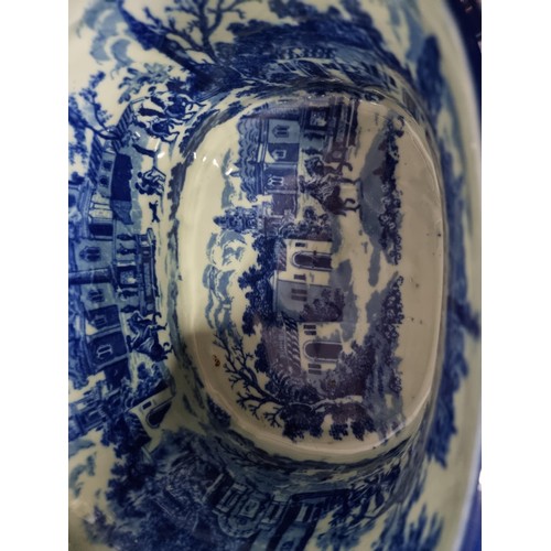 53 - A quantity of collectables including an Ironstone blue and white foot bath along with a selection of... 