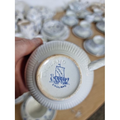 56 - A large collection of Masons Denmark, Furnivals Denmark and Johnson bros blue Denmark decorated pott... 