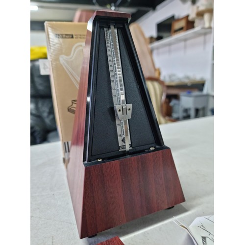 104 - A boxed Wittner 845111 traditional mahogany wood effect metronome, appears to have had little or no ... 