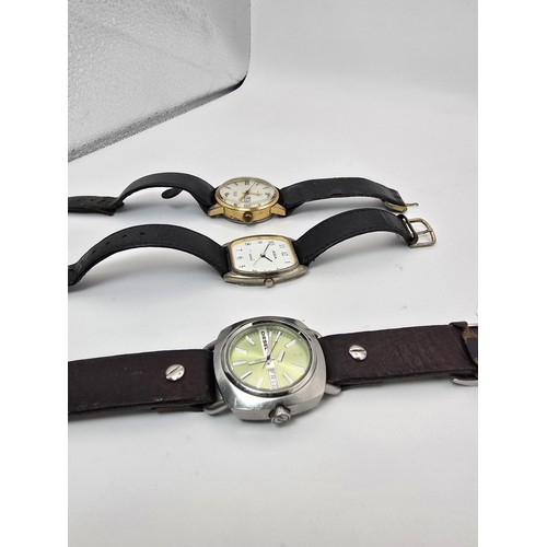 268 - A quantity of 3 gents wrist watches to include an automatic 17 jewel watch by Excalibur, a diesel wr... 