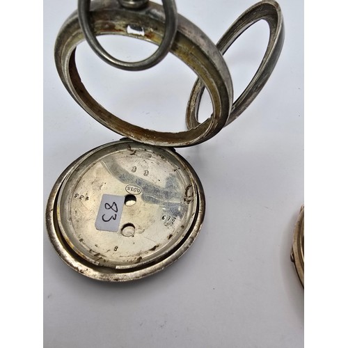 269 - 3x pocket watches for spare or repair to include 2 heavy gold plated watches marked inside the guara... 