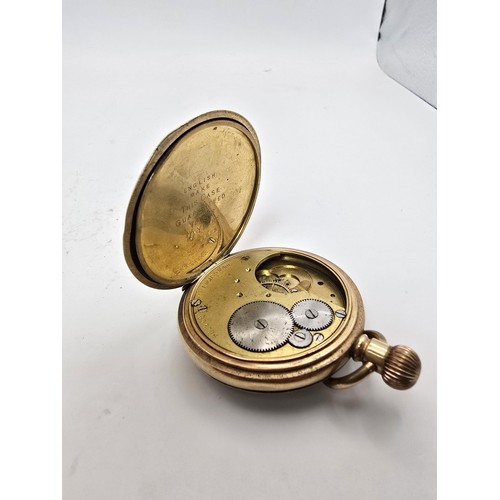 269 - 3x pocket watches for spare or repair to include 2 heavy gold plated watches marked inside the guara... 