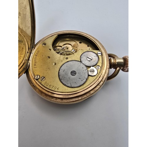 269 - 3x pocket watches for spare or repair to include 2 heavy gold plated watches marked inside the guara... 