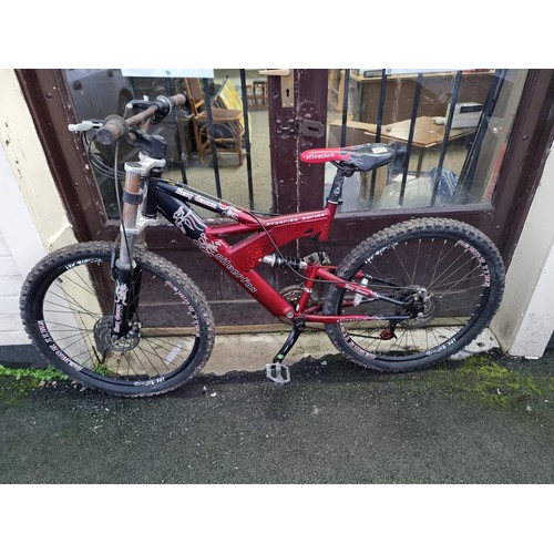 371 - Silver Fox Fiery Demon mountain bike with dual suspension Sram gears, disc brakes, 21 speed and a 18... 