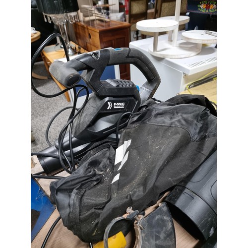 376 - A boxed MAC Allister MBB3000-1 garden vacuum / blower with extension pipe along with a DeWalt DWEE49... 