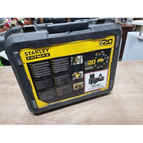 378 - A cased Stanley FatMax 18V, 16 gauge finishing nail gun, in as new condition and complete with 2 bat... 