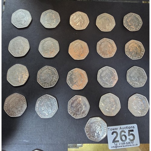 265 - A large collection of 21x collectable 50 pence coins all relating to the Beatrix Potter series to in... 