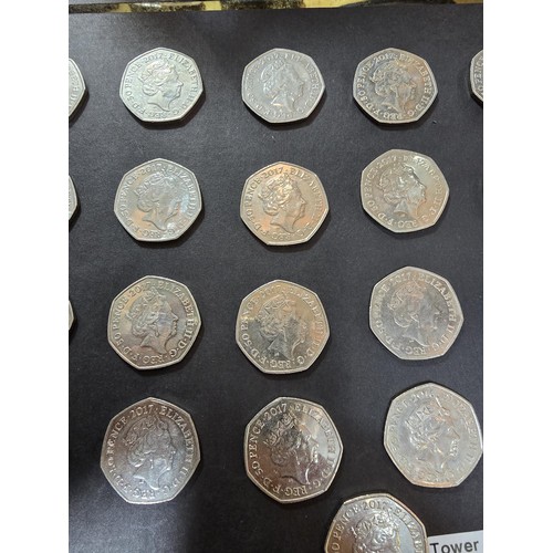 265 - A large collection of 21x collectable 50 pence coins all relating to the Beatrix Potter series to in... 