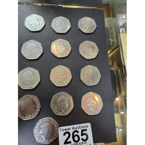 265 - A large collection of 21x collectable 50 pence coins all relating to the Beatrix Potter series to in... 